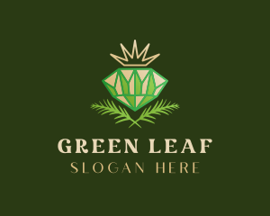 Green Diamond Crown logo design