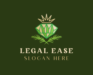 Crystal - Green Diamond Crown logo design