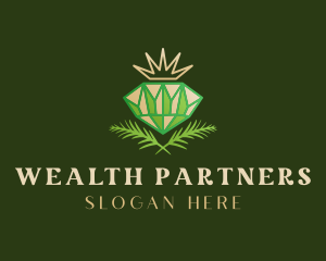 Green Diamond Crown logo design