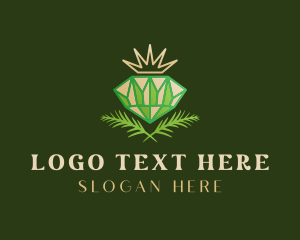 Royal - Green Diamond Crown logo design