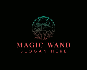 Mushroom Sparkle Magic logo design