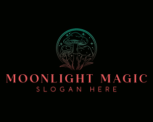 Mushroom Sparkle Magic logo design