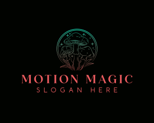 Mushroom Sparkle Magic logo design