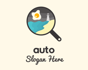 Beach - Frying Pan Resto logo design