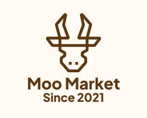 Monoline Brown Cow logo design