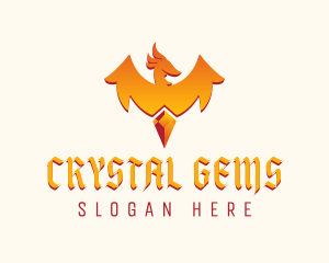 Mythological Phoenix Gem logo design