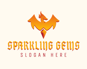 Mythological Phoenix Gem logo design