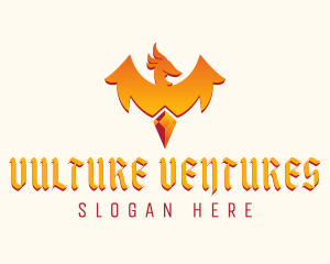 Vulture - Mythological Phoenix Gem logo design