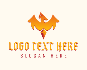 Hot - Mythological Phoenix Gem logo design
