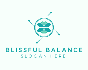 Wellness Needle Leaf logo design