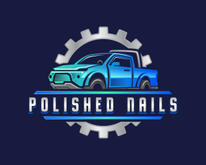 Pickup Car Mechanic logo design