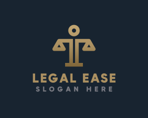 Judiciary - Justice Scales Man logo design