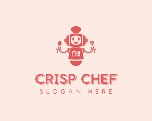 Cute Robot Chef Restaurant logo design