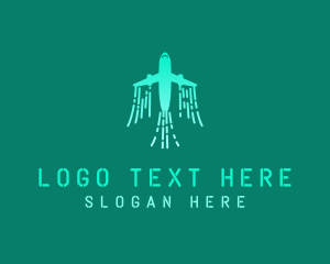 Travel Agency - Airplane Wind Streak logo design