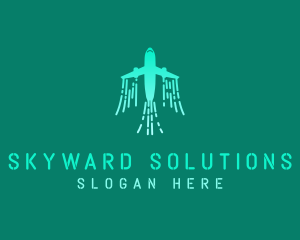 Airplane Wind Streak logo design