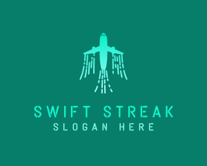 Airplane Wind Streak logo design