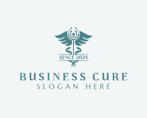 Caduceus Doctor Clinic logo design