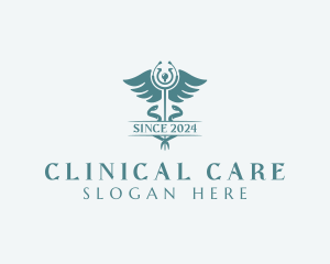 Caduceus Doctor Clinic logo design