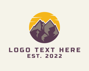 Mountaineer - Sunset Mountain Travel logo design