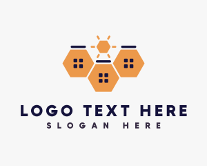 Village - Hexagon Apartments Sunset logo design