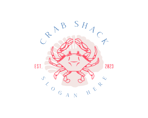 Crab - Crustacean Crab Shell logo design