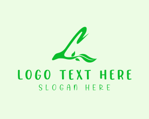 Agriculturist - Leaf Plant Letter L logo design