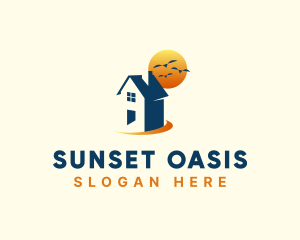 Sunset House Real Estate logo design