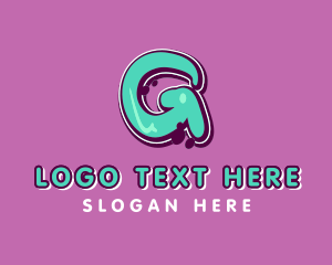 Green And Pink - Modern Graffiti Letter G logo design