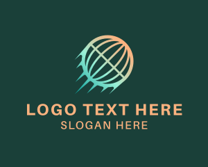 World - Fast Delivery Globe logo design