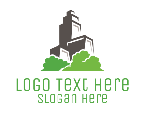 Green Living - Green Eco Condominium logo design