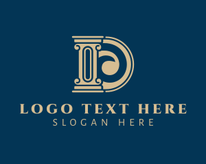 Lawyer - Justice Pillar Letter D logo design