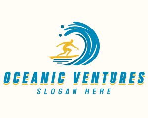 Ocean Surfing Tide logo design