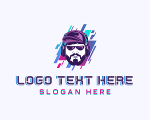 Sunglasses - Headphones DJ Music logo design