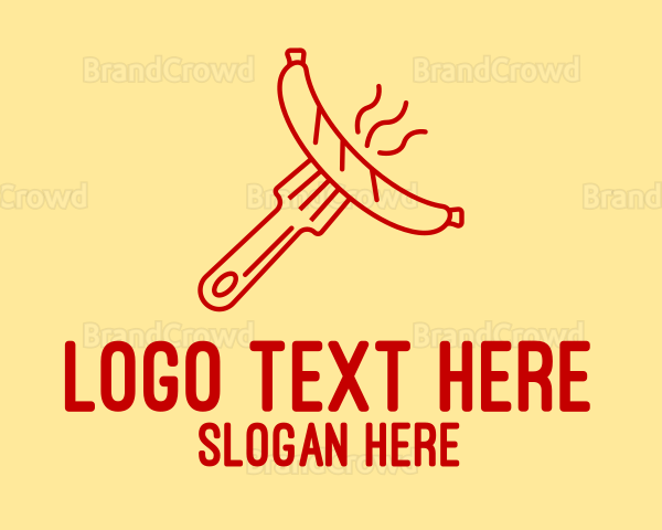 Hot Dog Sausage Fork Logo