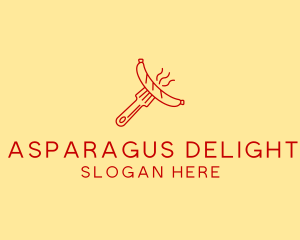 Hot Dog Sausage Fork  logo design