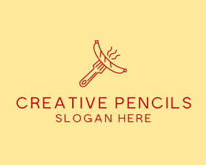 Hot Dog Sausage Fork  logo design