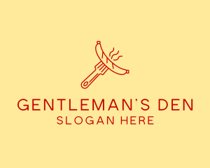 Hot Dog Sausage Fork  logo design