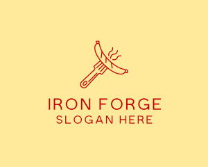 Hot Dog Sausage Fork  logo design