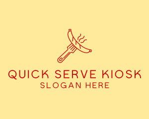 Hot Dog Sausage Fork  logo design