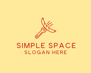 Minimalism - Hot Dog Sausage Fork logo design