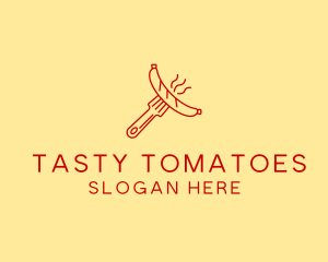 Hot Dog Sausage Fork  logo design