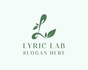 Green Vine Letter L logo design