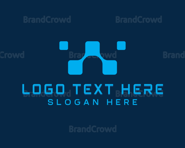 Digital Tech Letter W Logo