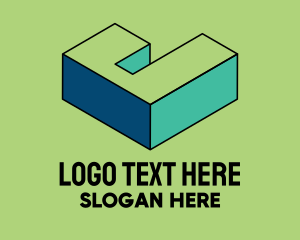 3D Pixel Letter J Logo