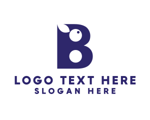 Alphabet - Blue Bunny B logo design