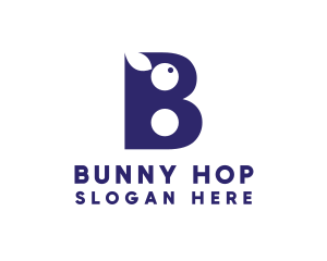 Blue Bunny B logo design