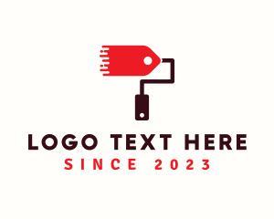 Paint Roller - Price Tag Brush logo design