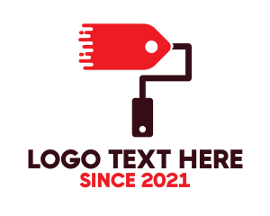 Roller - Price Tag Brush logo design