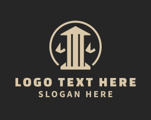 Law - Court Pillar Scale logo design