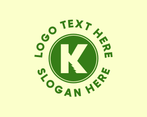 Letter K - Pine Tree Letter K logo design